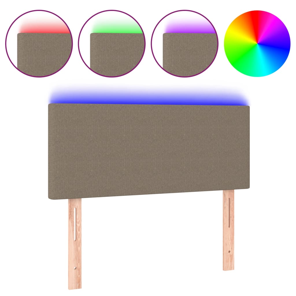 LED uzglavlje smeđesivo 100x5x78/88 cm od tkanine