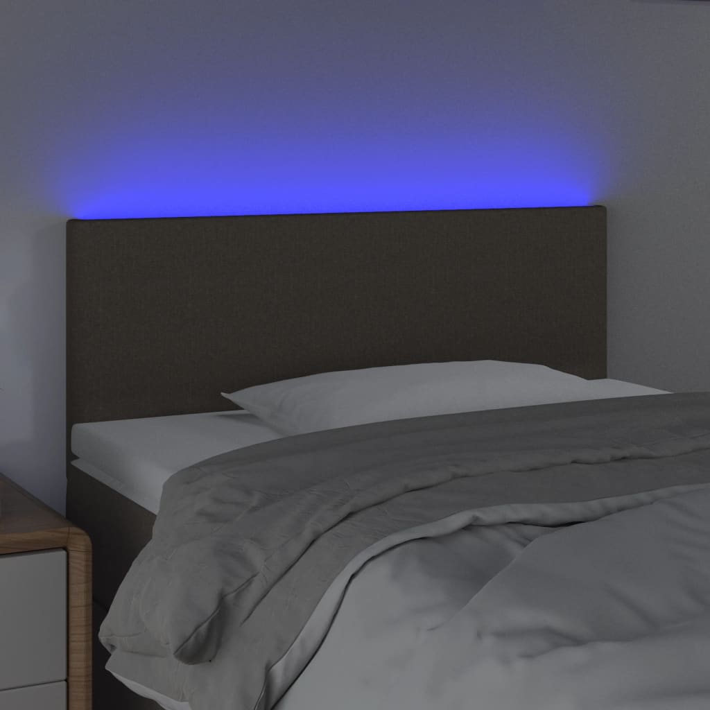 LED uzglavlje smeđesivo 100x5x78/88 cm od tkanine