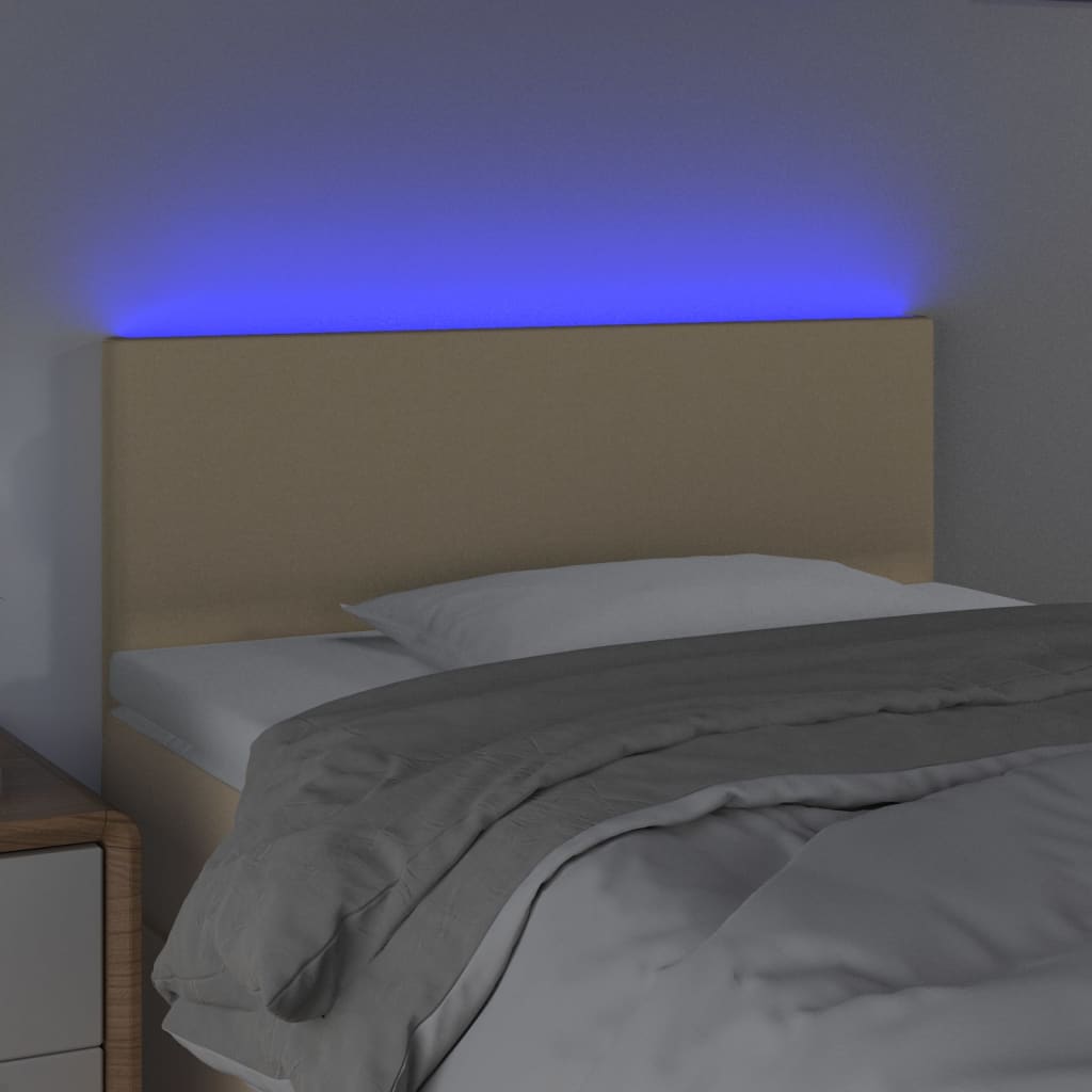 LED uzglavlje krem 100x5x78/88 cm od tkanine