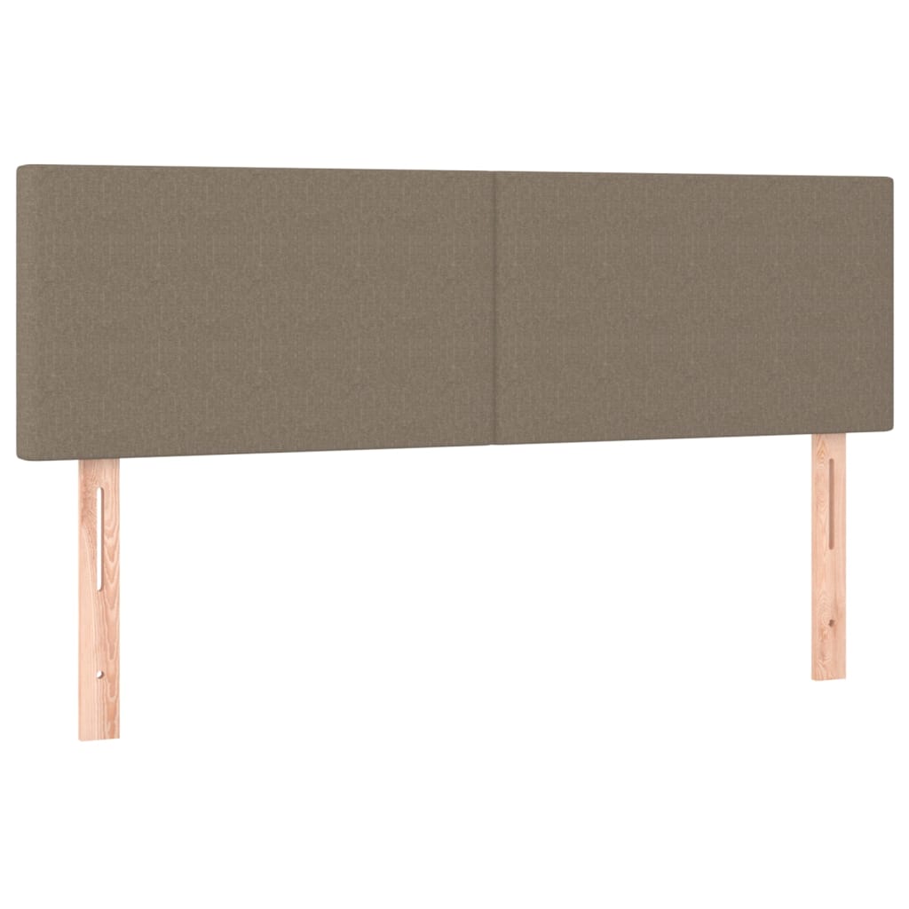 LED uzglavlje smeđesivo 144x5x78/88 cm od tkanine