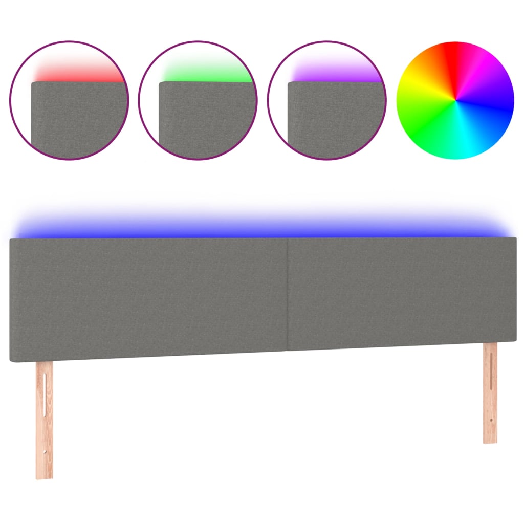 LED uzglavlje tamnosivo 160x5x78/88 cm od tkanine