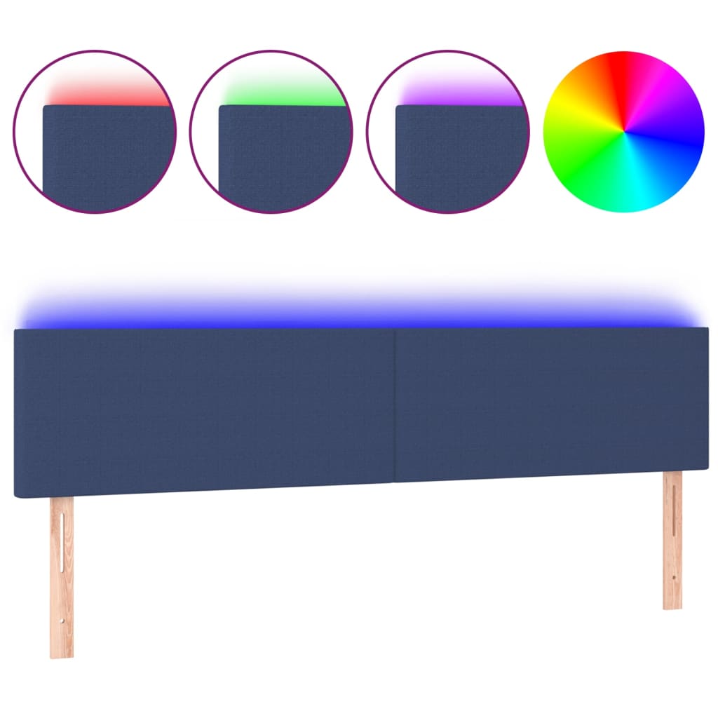 LED uzglavlje plavo 160x5x78/88 cm od tkanine
