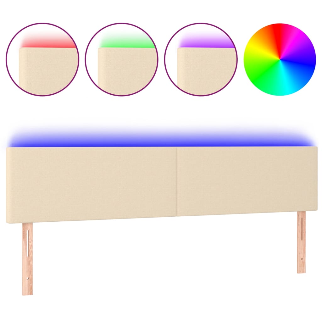 LED uzglavlje krem 180x5x78/88 cm od tkanine