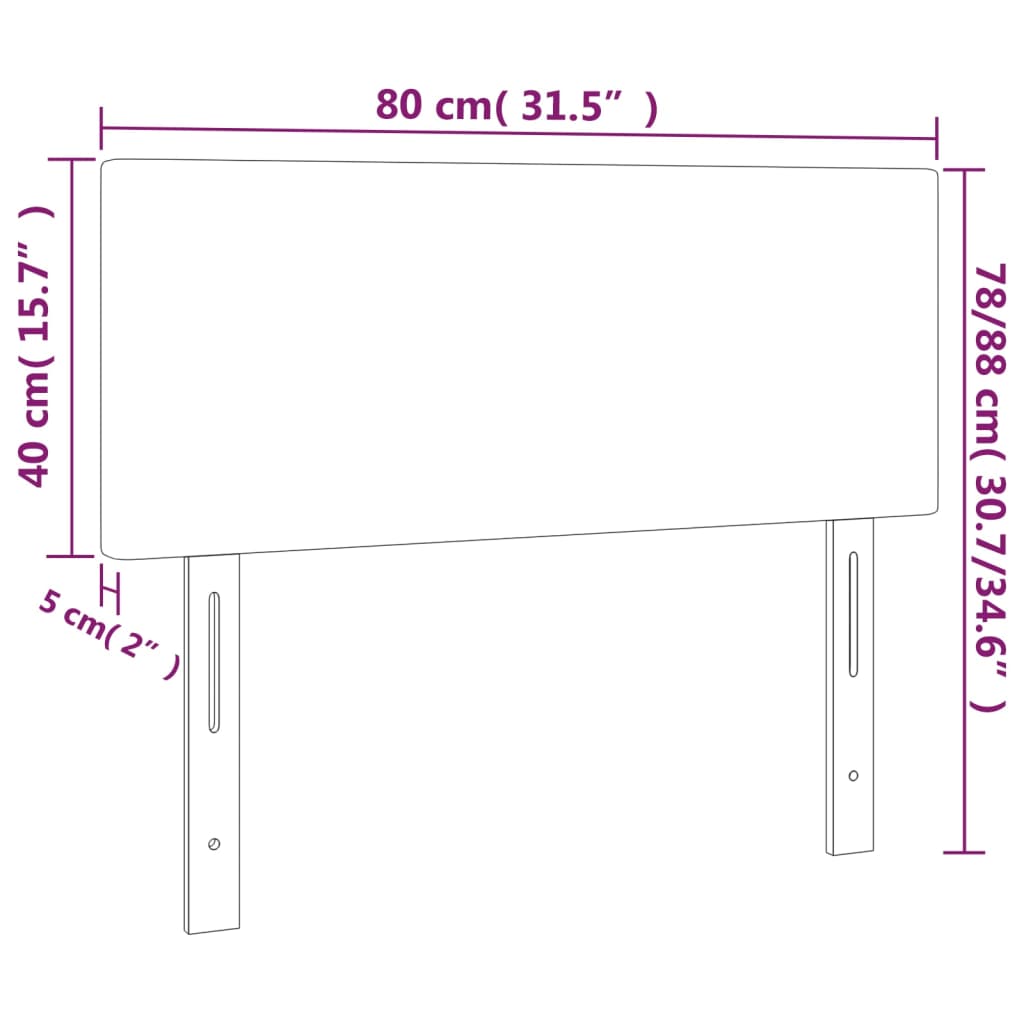 LED uzglavlje crno 80 x 5 x 78/88 cm baršunasto