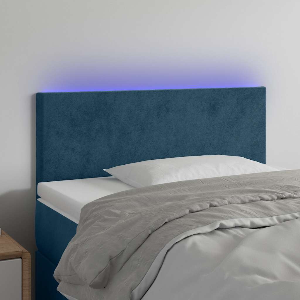 LED uzglavlje tamnoplavo 90x5x78/88 cm baršunasto
