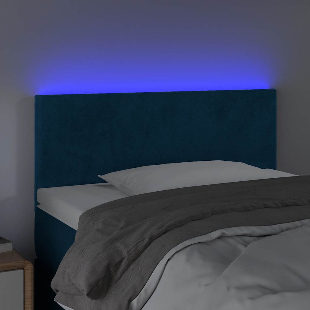 LED uzglavlje tamnoplavo 100x5x78/88 cm baršunasto