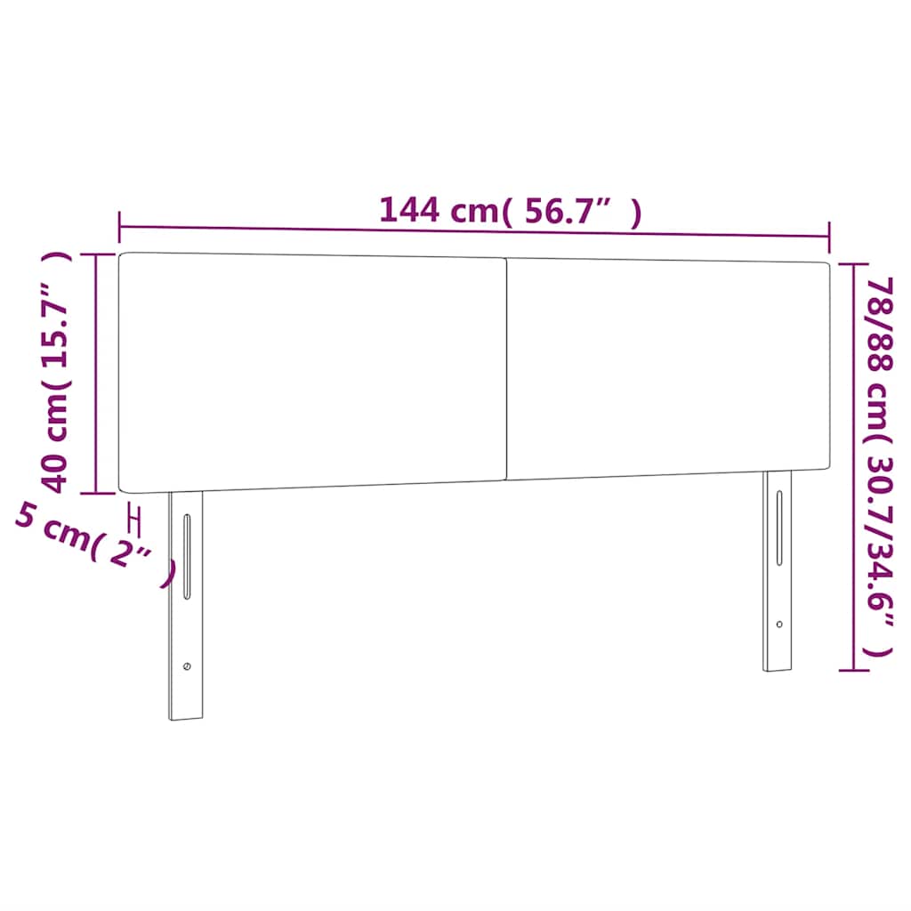 LED uzglavlje tamnoplavo 144x5x78/88 cm baršunasto
