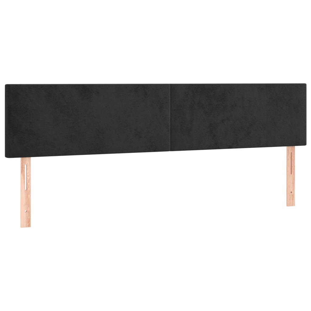 LED uzglavlje crno 160x5x78/88 cm baršunasto