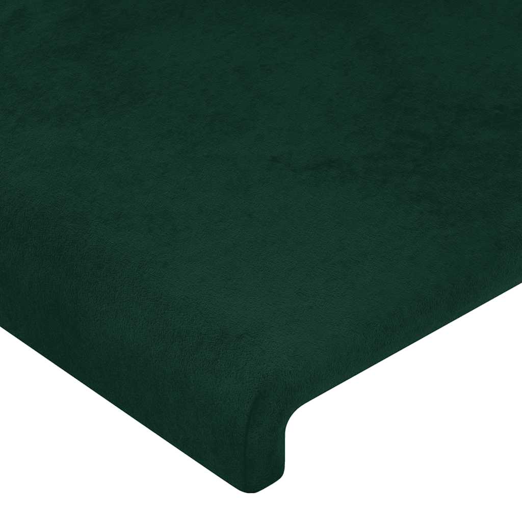 LED uzglavlje tamnozeleno 160x5x78/88 cm baršunasto