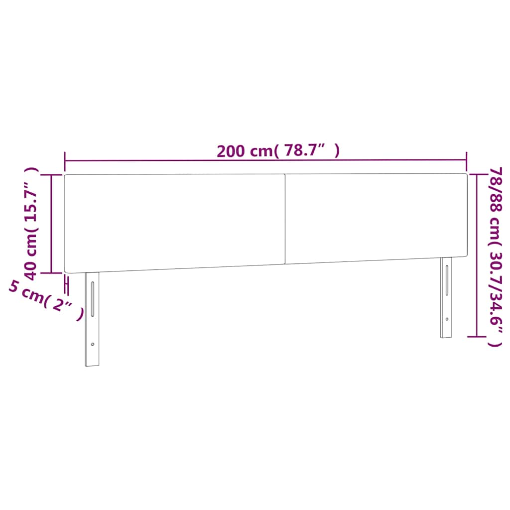 LED uzglavlje tamnozeleno 200x5x78/88 cm baršunasto