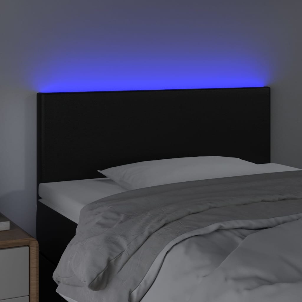 LED uzglavlje crno 80 x 5 x 78/88 cm od umjetne kože