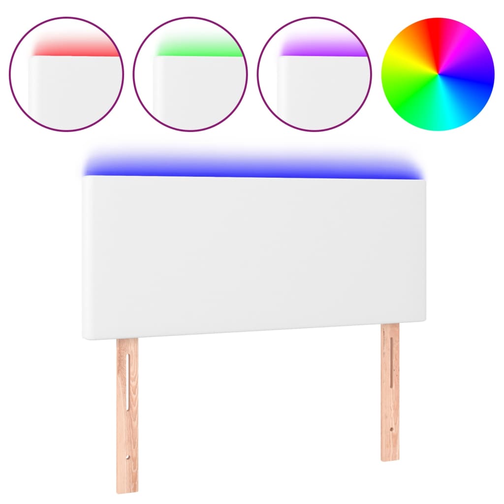 LED uzglavlje bijelo 90 x 5 x 78/88 cm od umjetne kože