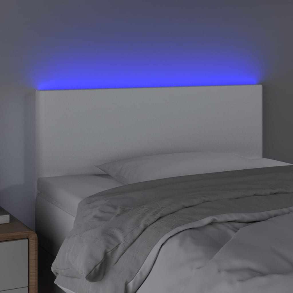 LED uzglavlje bijelo 100 x 5 x 78/88 cm od umjetne kože