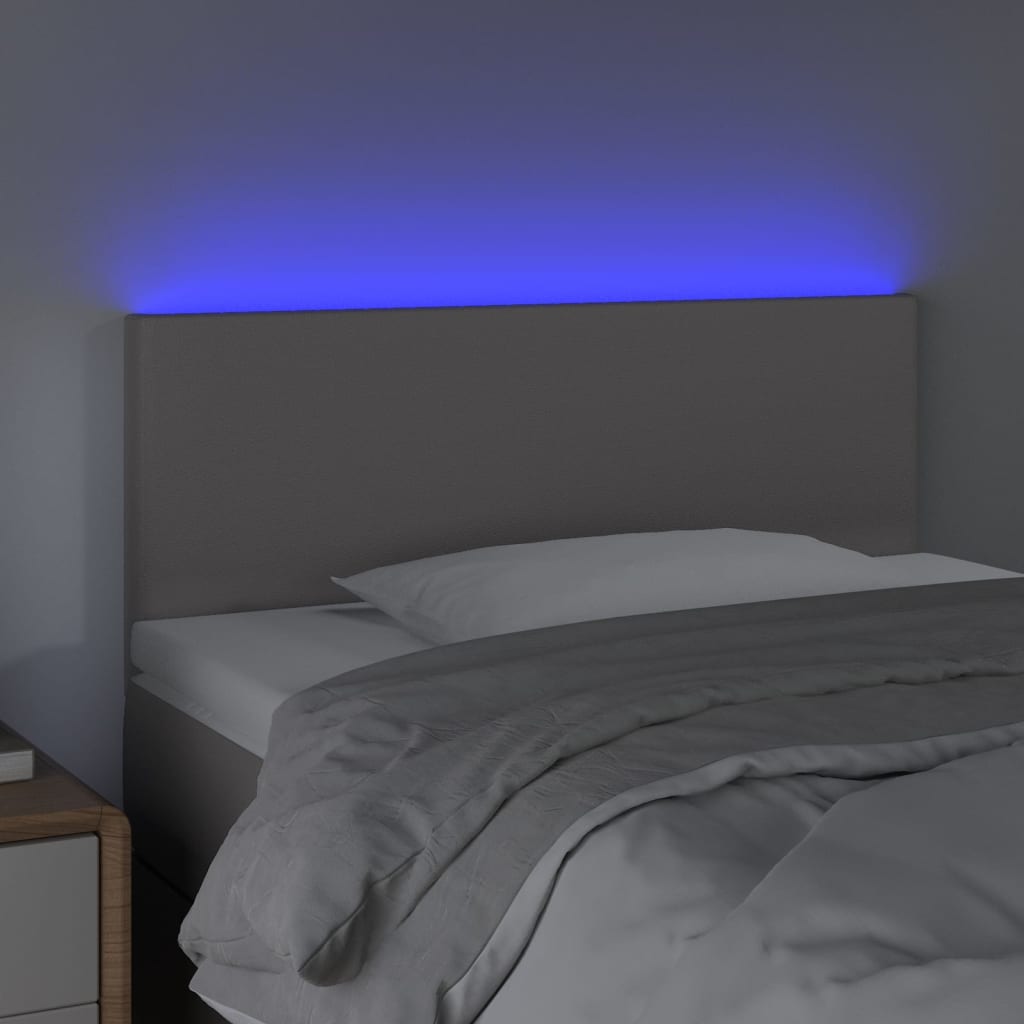LED uzglavlje sivo 100 x 5 x 78/88 cm od umjetne kože