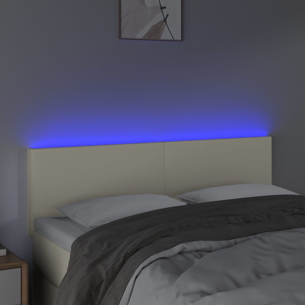 LED uzglavlje krem 144 x 5 x 78/88 cm od umjetne kože