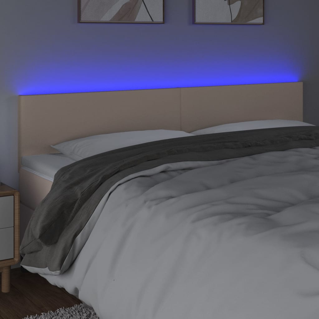 LED uzglavlje boja cappuccina 180 x 5 x 78/88cm od umjetne kože