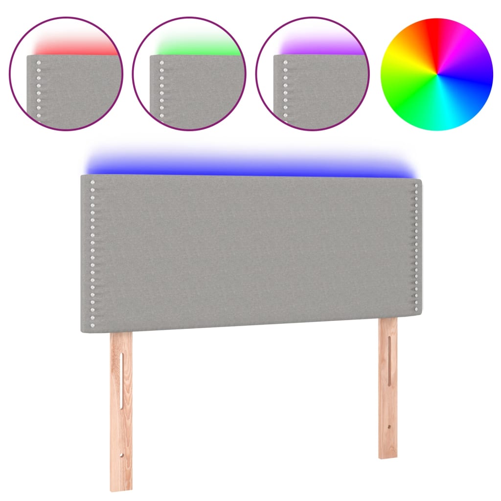 LED uzglavlje svjetlosivo 90x5x78/88 cm od tkanine