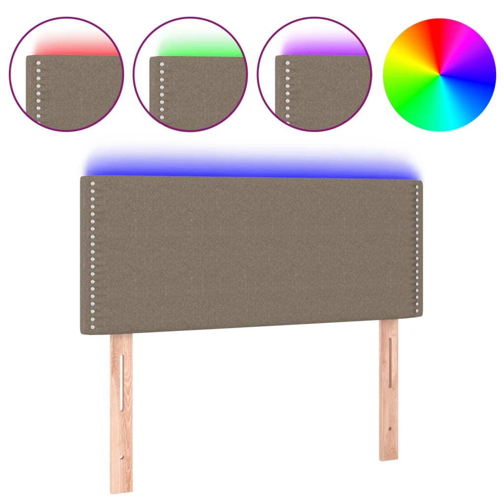 LED uzglavlje smeđesivo 90x5x78/88 cm od tkanine
