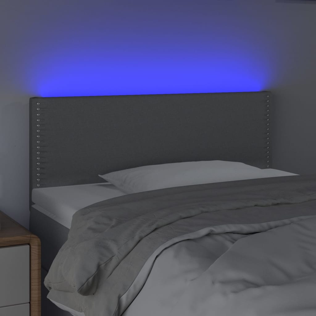 LED uzglavlje svjetlosivo 100x5x78/88 cm od tkanine