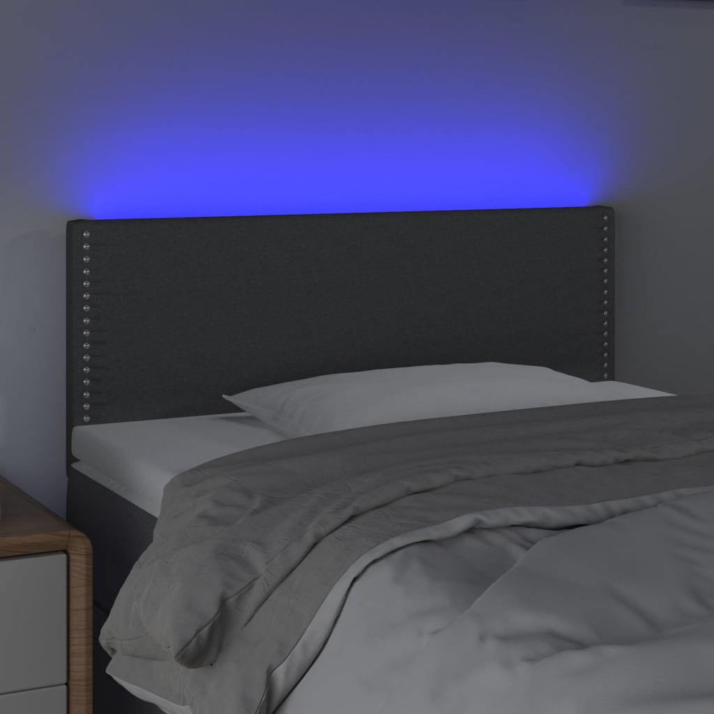LED uzglavlje tamnosivo 100x5x78/88 cm od tkanine