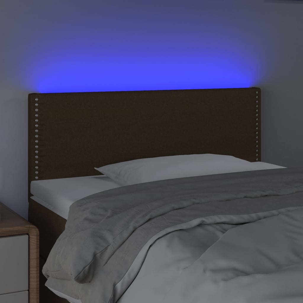 LED uzglavlje tamnosmeđe 100x5x78/88 cm od tkanine