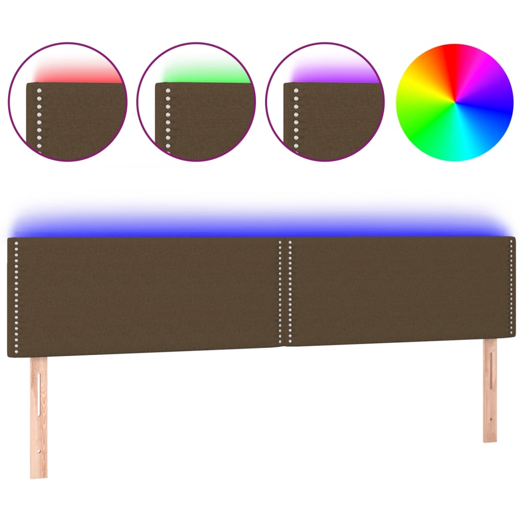 LED uzglavlje tamnosmeđe 180x5x78/88 cm od tkanine
