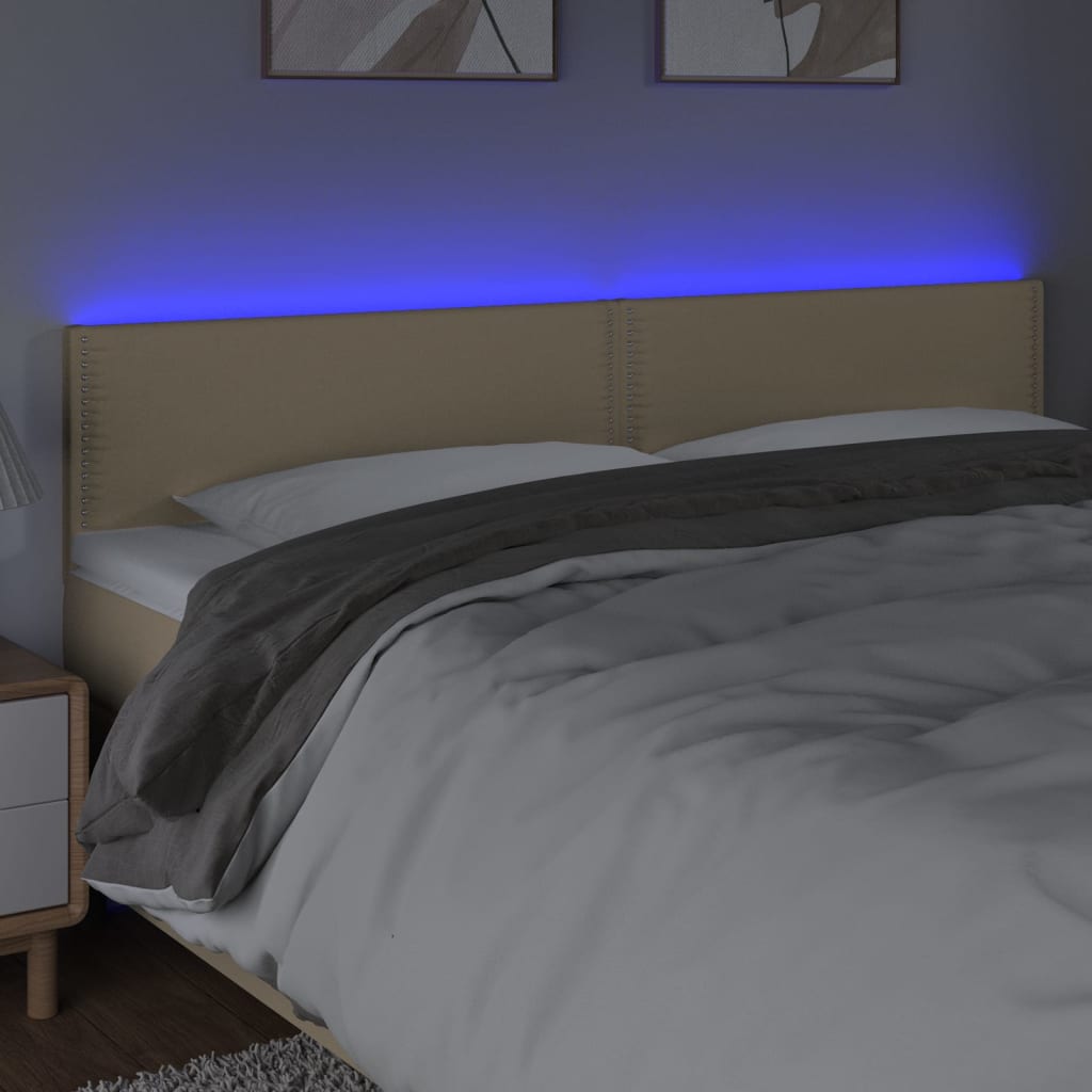 LED uzglavlje krem 180x5x78/88 cm od tkanine
