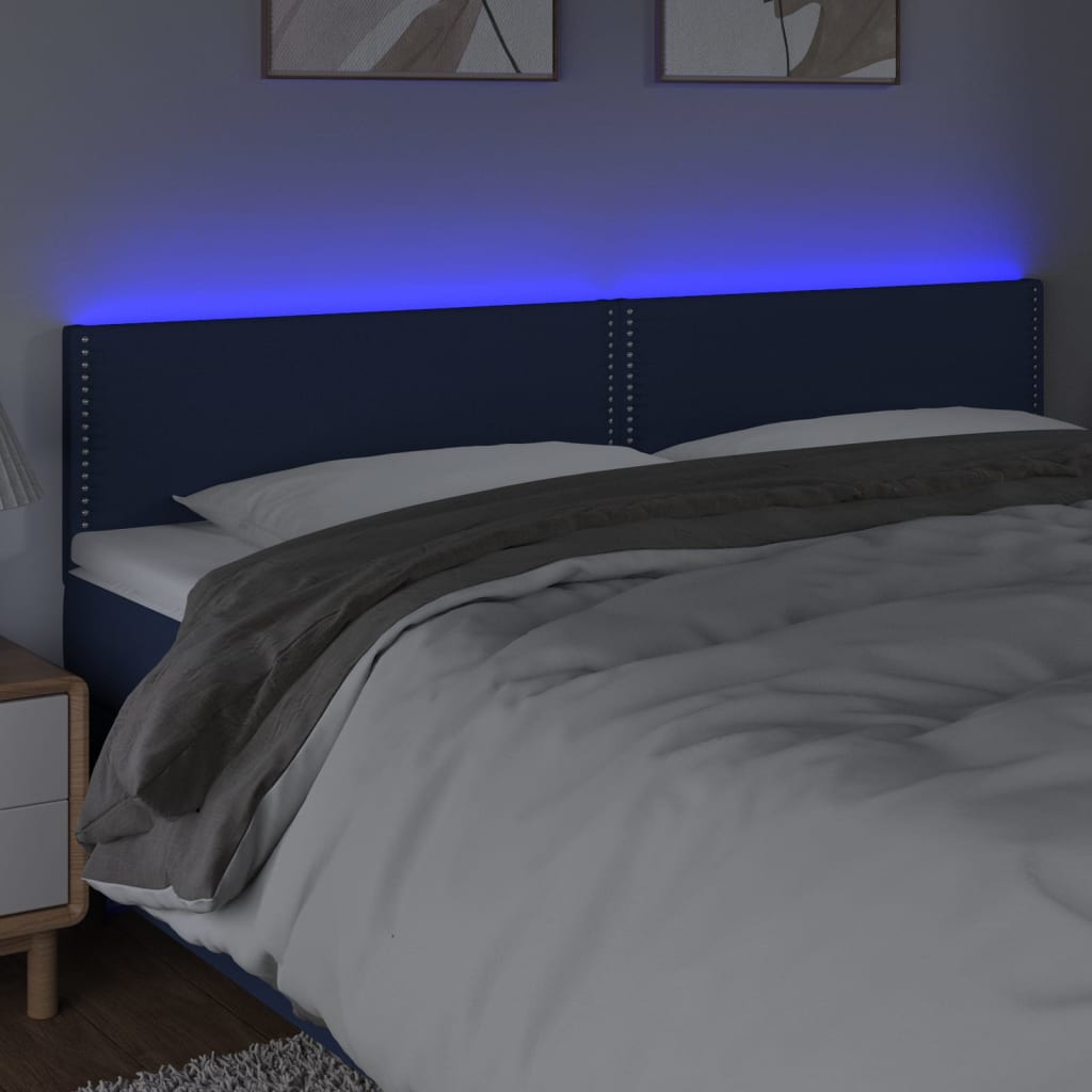 LED uzglavlje plavo 200x5x78/88 cm od tkanine