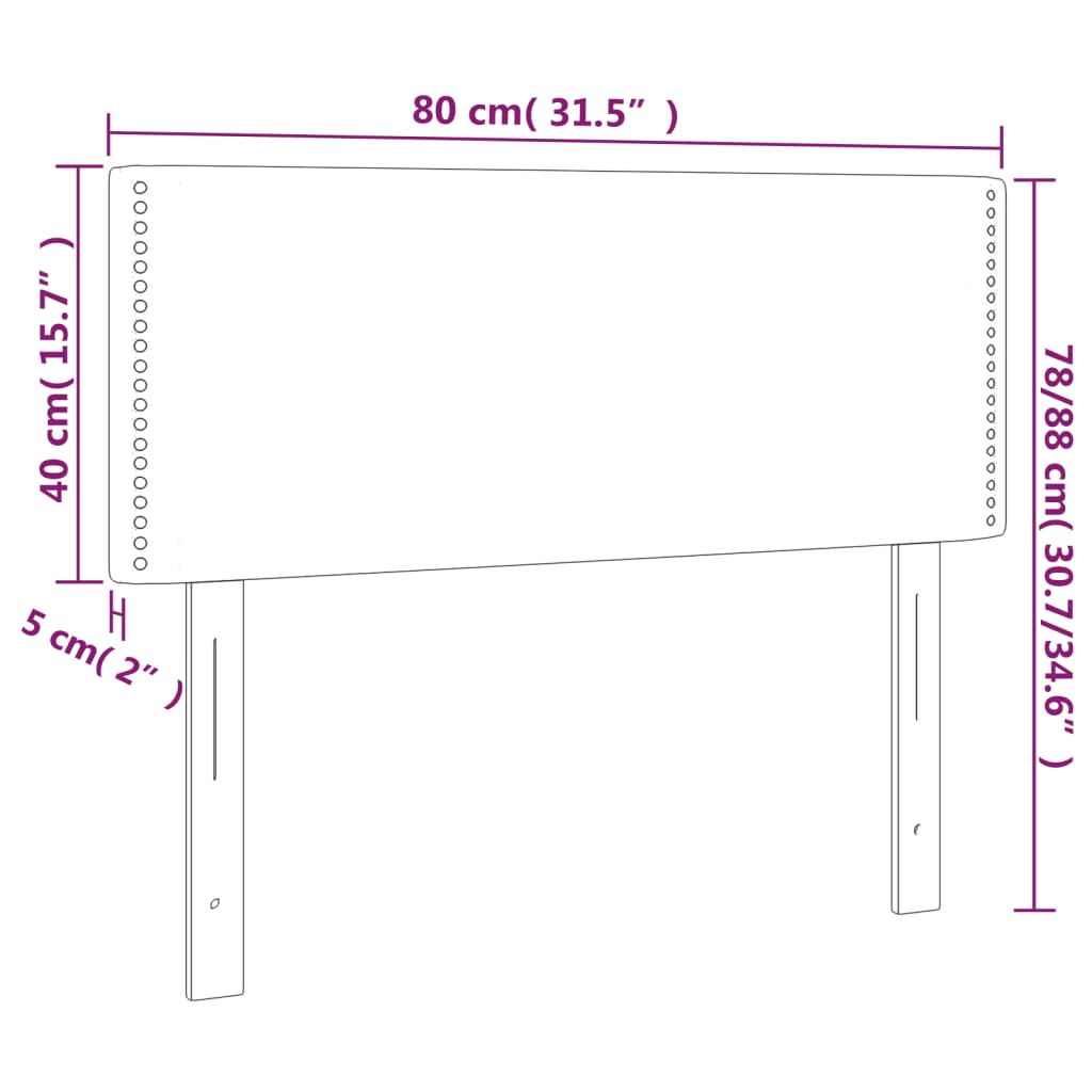 LED uzglavlje svjetlosivo 80 x 5 x 78/88 cm baršunasto