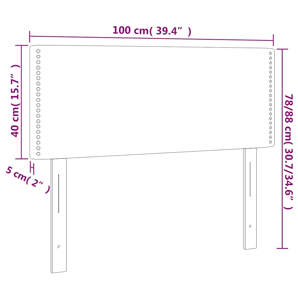 LED uzglavlje tamnozeleno 100x5x78/88 cm baršunasto