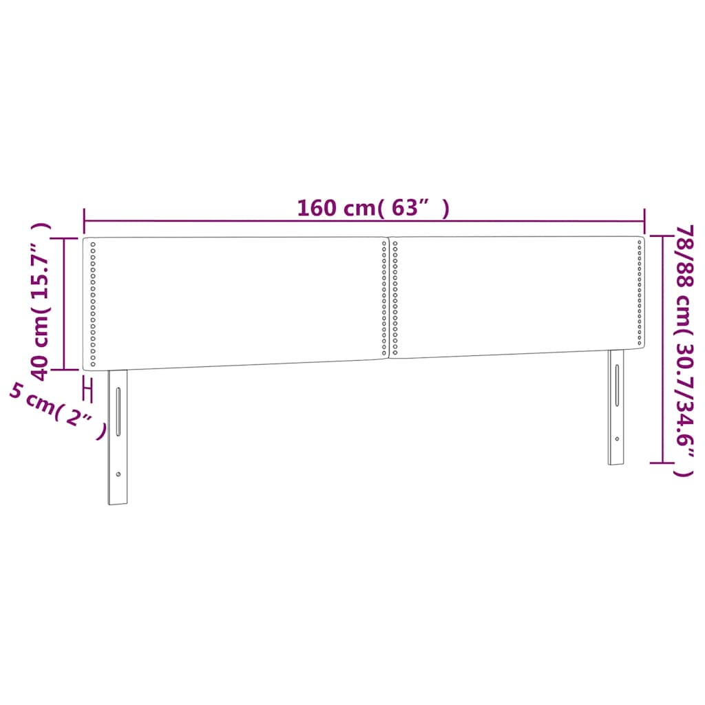 LED uzglavlje tamnoplavo 160x5x78/88 cm baršunasto