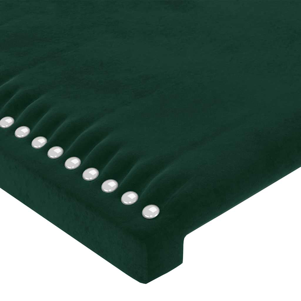 LED uzglavlje tamnozeleno 200x5x78/88 cm baršunasto