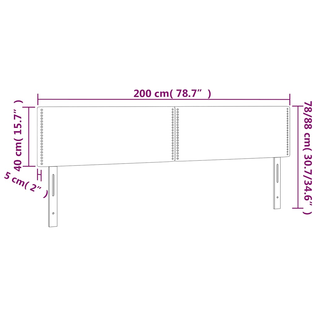 LED uzglavlje tamnozeleno 200x5x78/88 cm baršunasto
