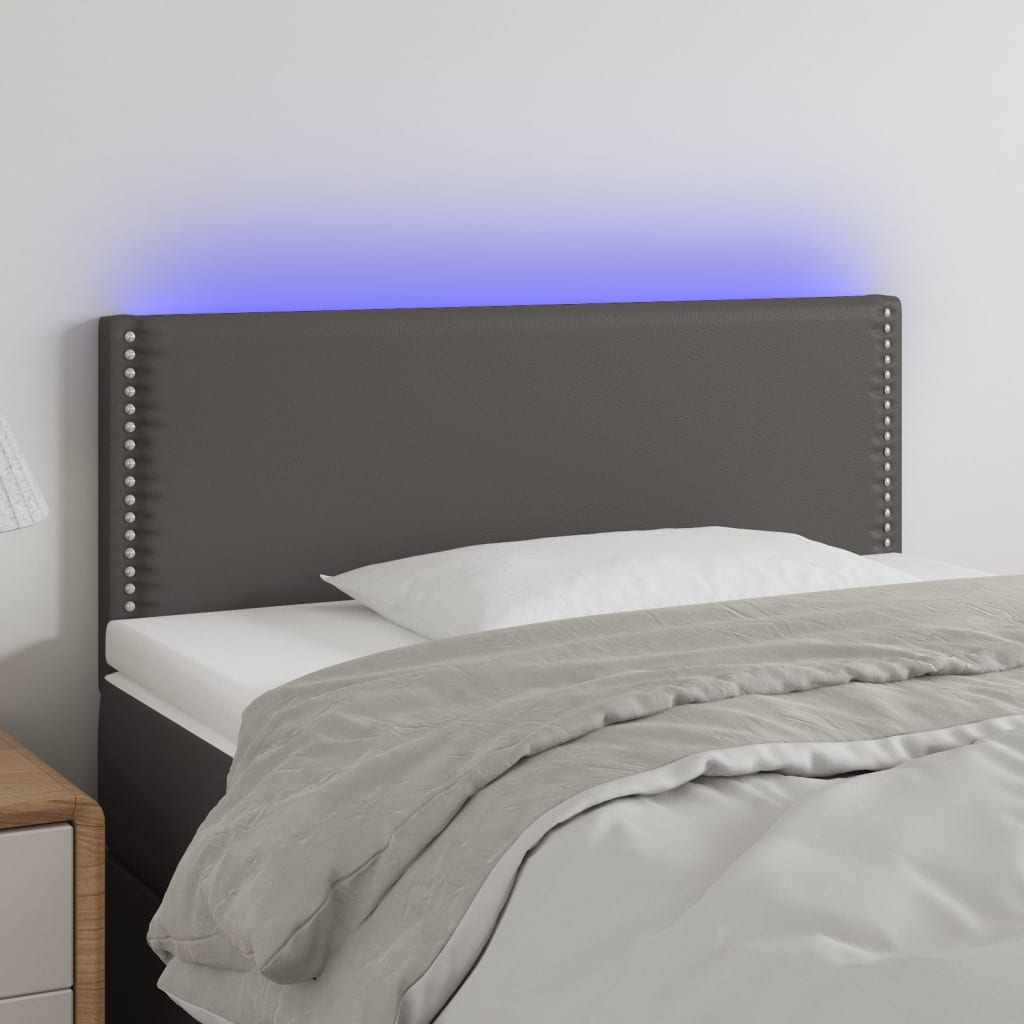 LED uzglavlje sivo 80 x 5 x 78/88 cm od umjetne kože