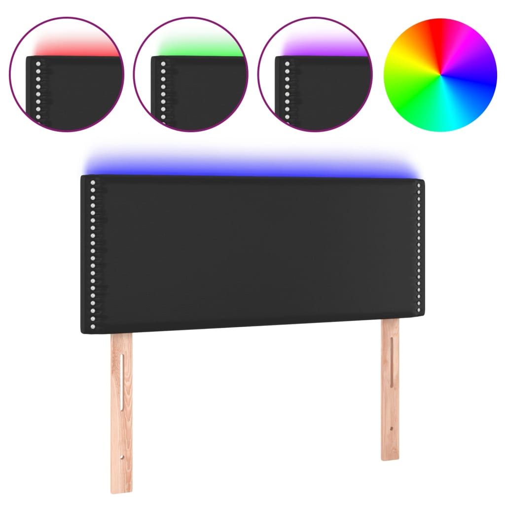 LED uzglavlje crno 90 x 5 x 78/88 cm od umjetne kože