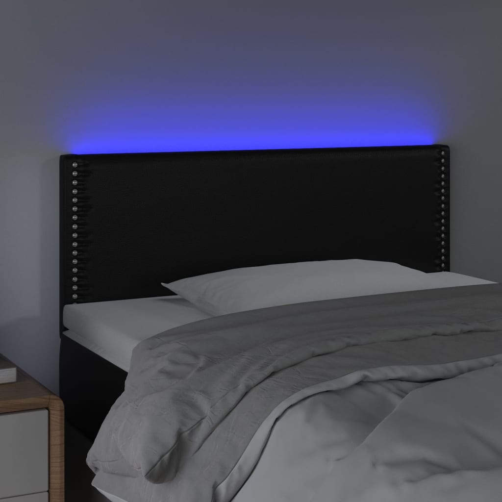 LED uzglavlje crno 90 x 5 x 78/88 cm od umjetne kože