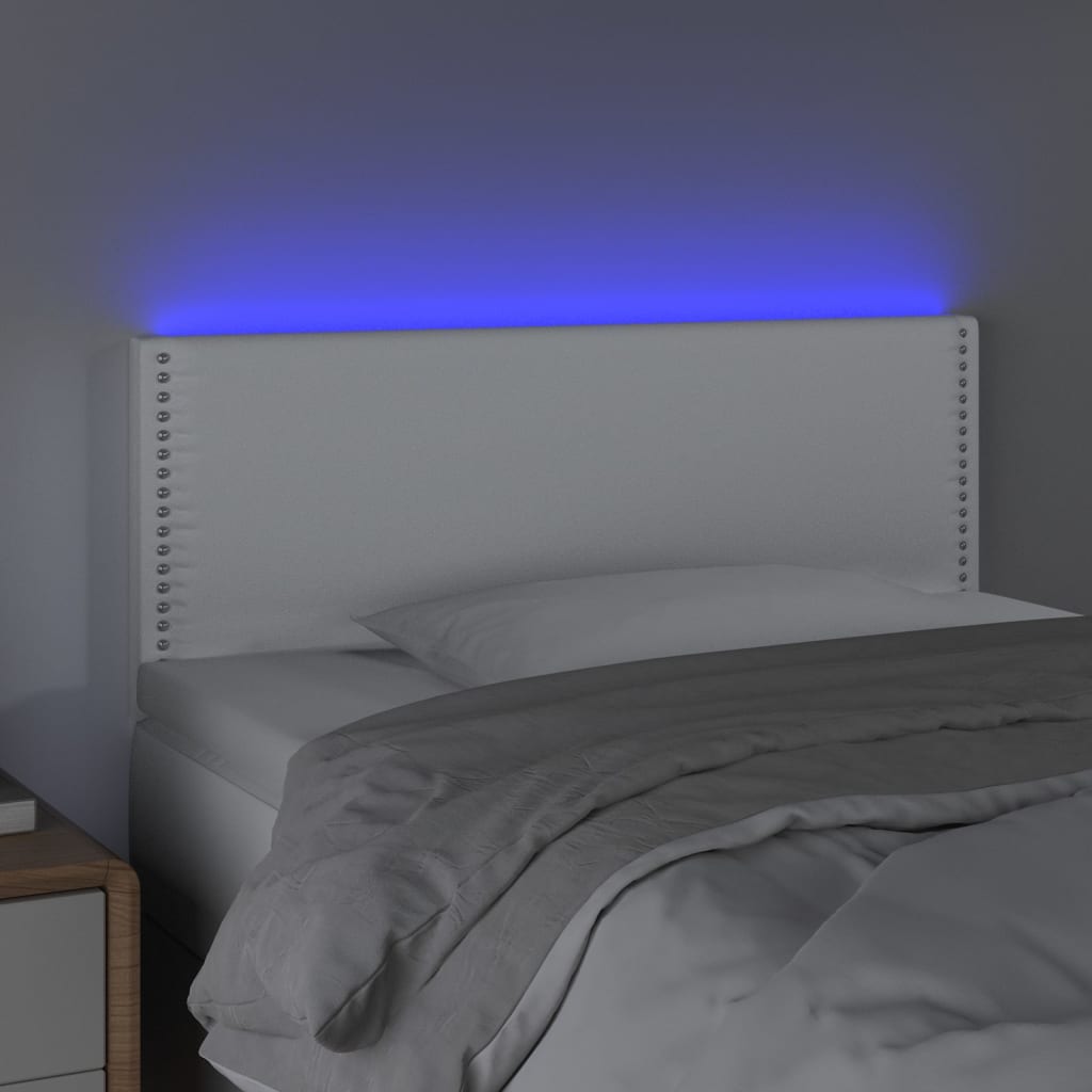 LED uzglavlje bijelo 100 x 5 x 78/88 cm od umjetne kože