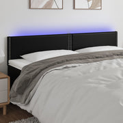 LED uzglavlje crno 200 x 5 x 78/88 cm od umjetne kože