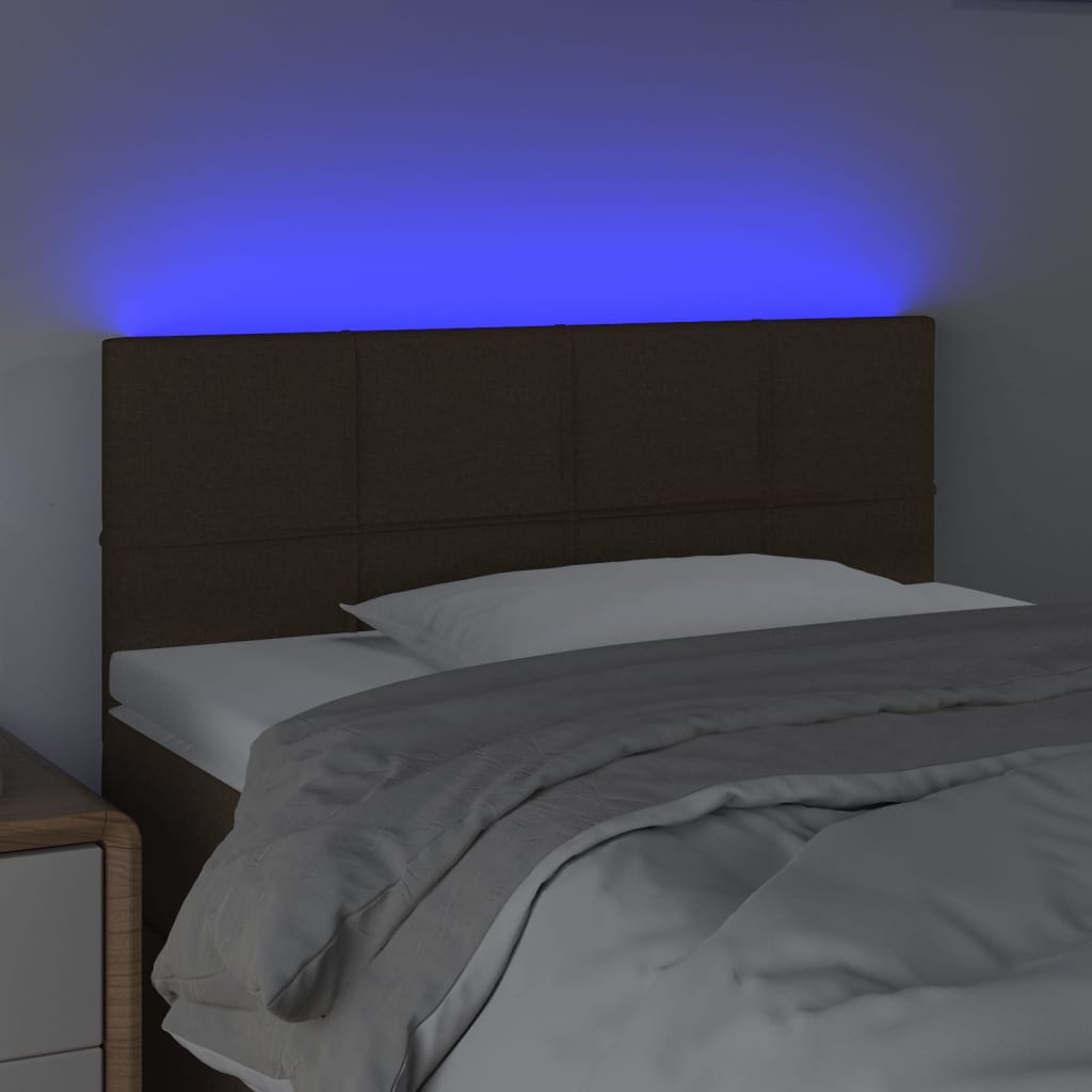 LED uzglavlje tamnosmeđe 80 x 5 x 78/88 cm od tkanine