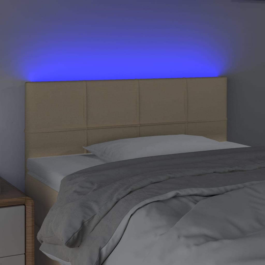 LED uzglavlje krem 80 x 5 x 78/88 cm od tkanine