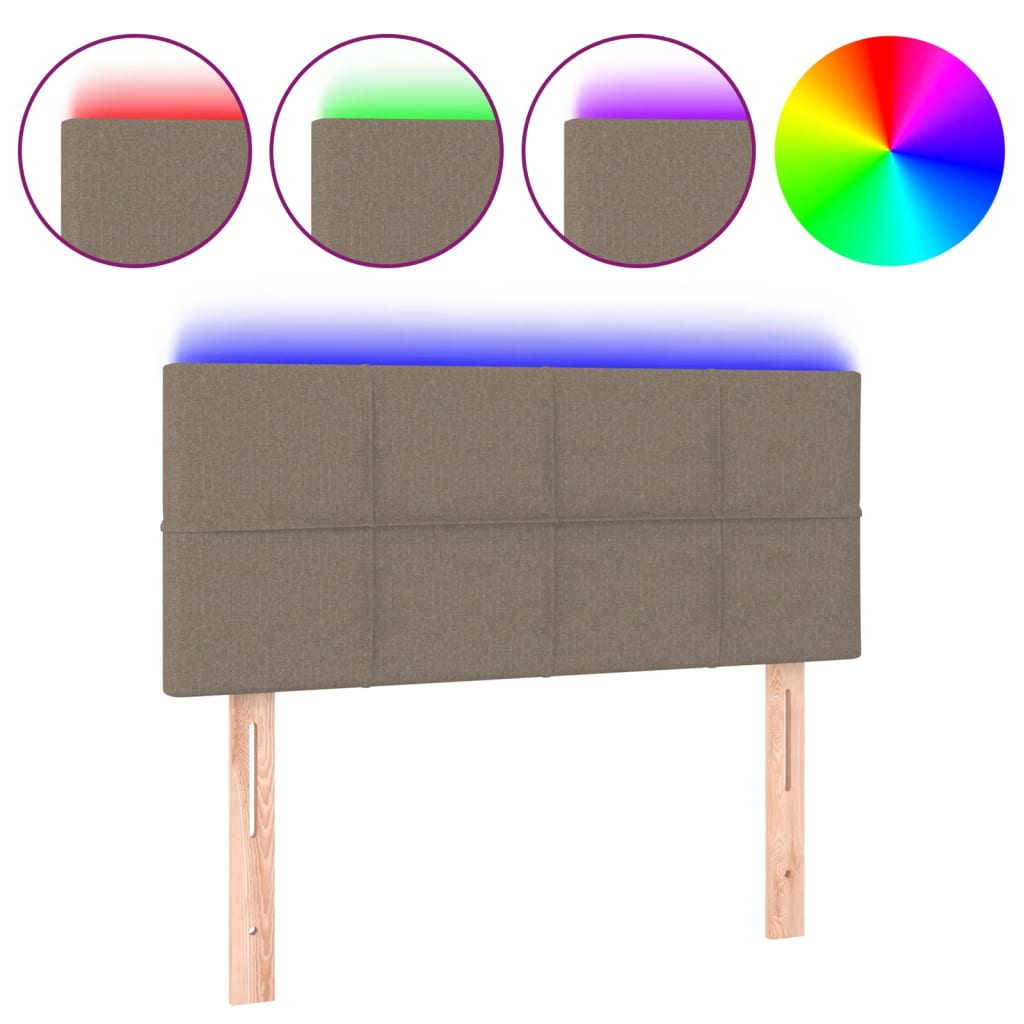 LED uzglavlje smeđesivo 90x5x78/88 cm od tkanine