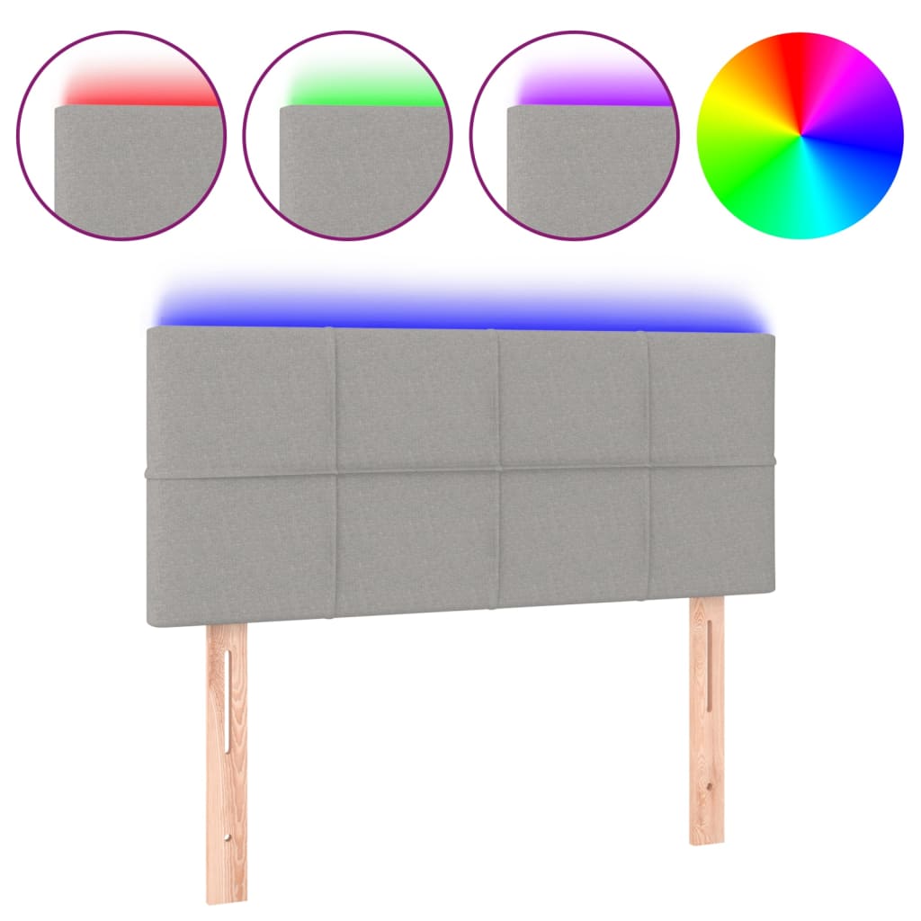 LED uzglavlje svjetlosivo 100x5x78/88 cm od tkanine