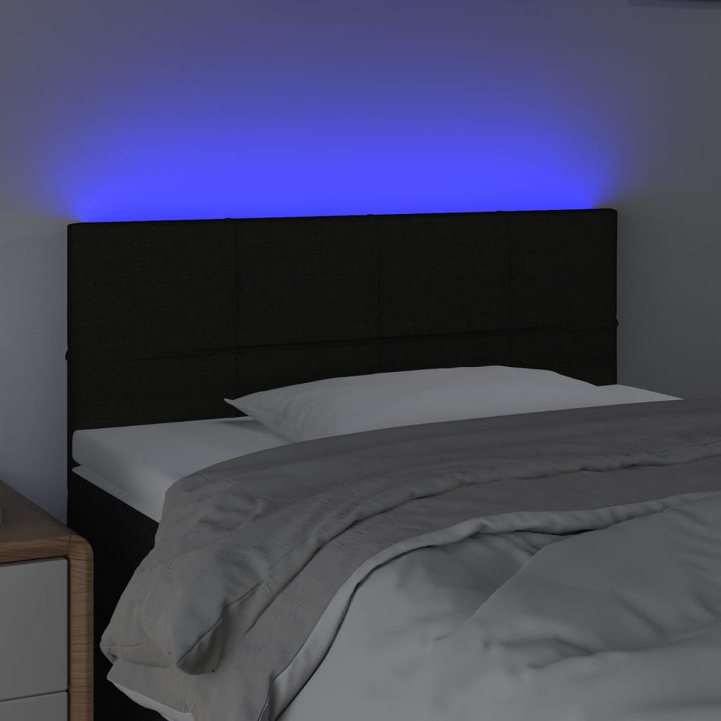 LED uzglavlje crno 100x5x78/88 cm od tkanine