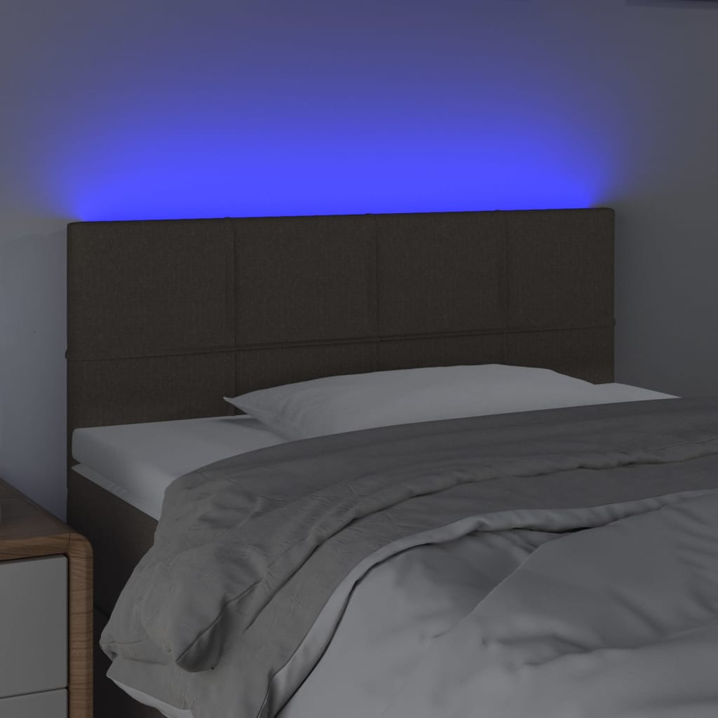 LED uzglavlje smeđesivo 100x5x78/88 cm od tkanine