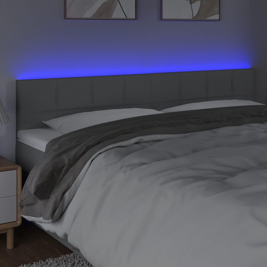 LED uzglavlje svjetlosivo 180x5x78/88 cm od tkanine