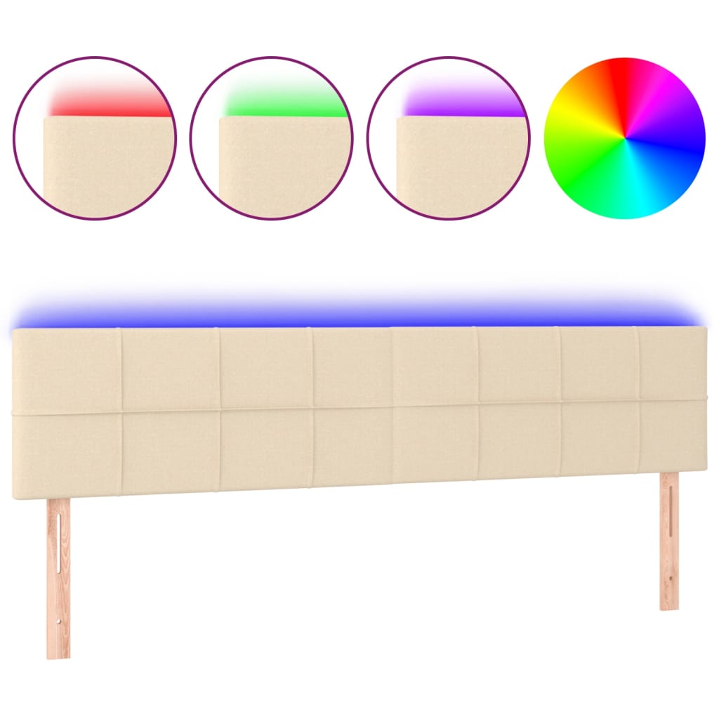 LED uzglavlje krem 180x5x78/88 cm od tkanine