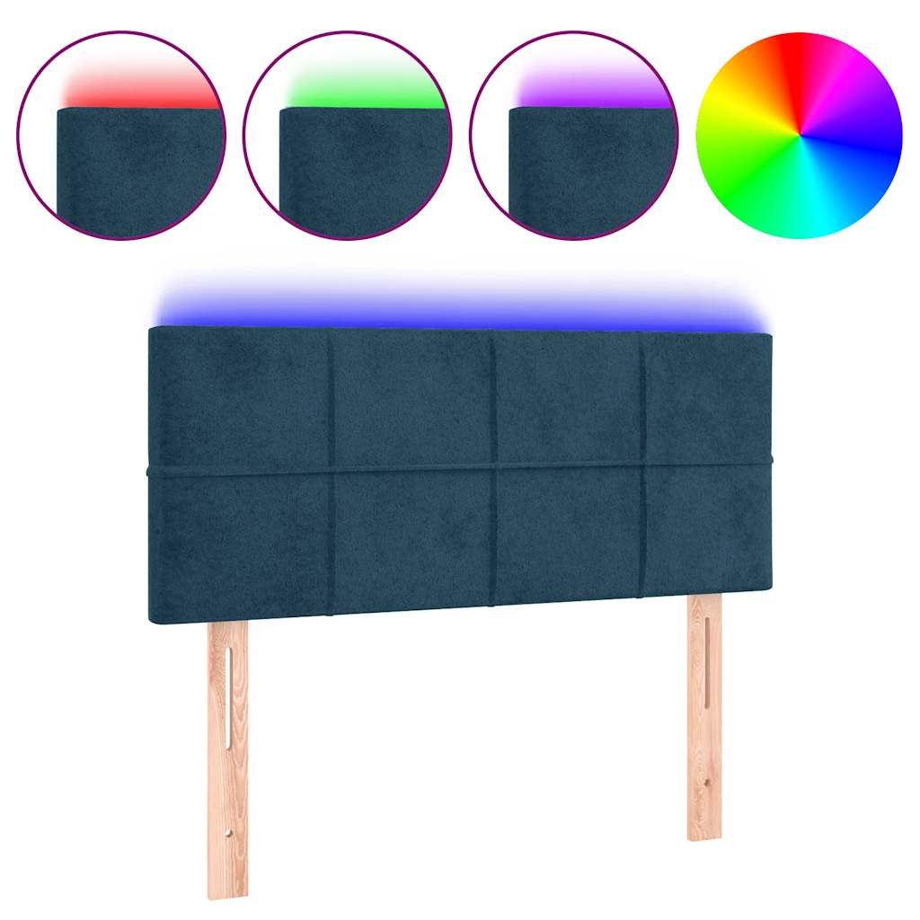 LED uzglavlje tamnoplavo 80 x 5 x 78/88 cm baršunasto