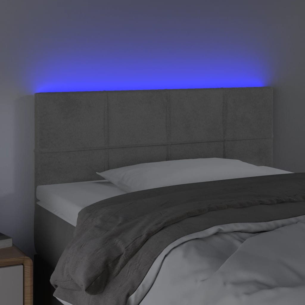LED uzglavlje svjetlosivo 90x5x78/88 cm baršunasto