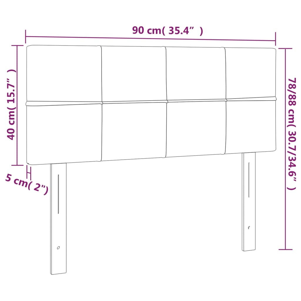 LED uzglavlje crno 90x5x78/88 cm baršunasto