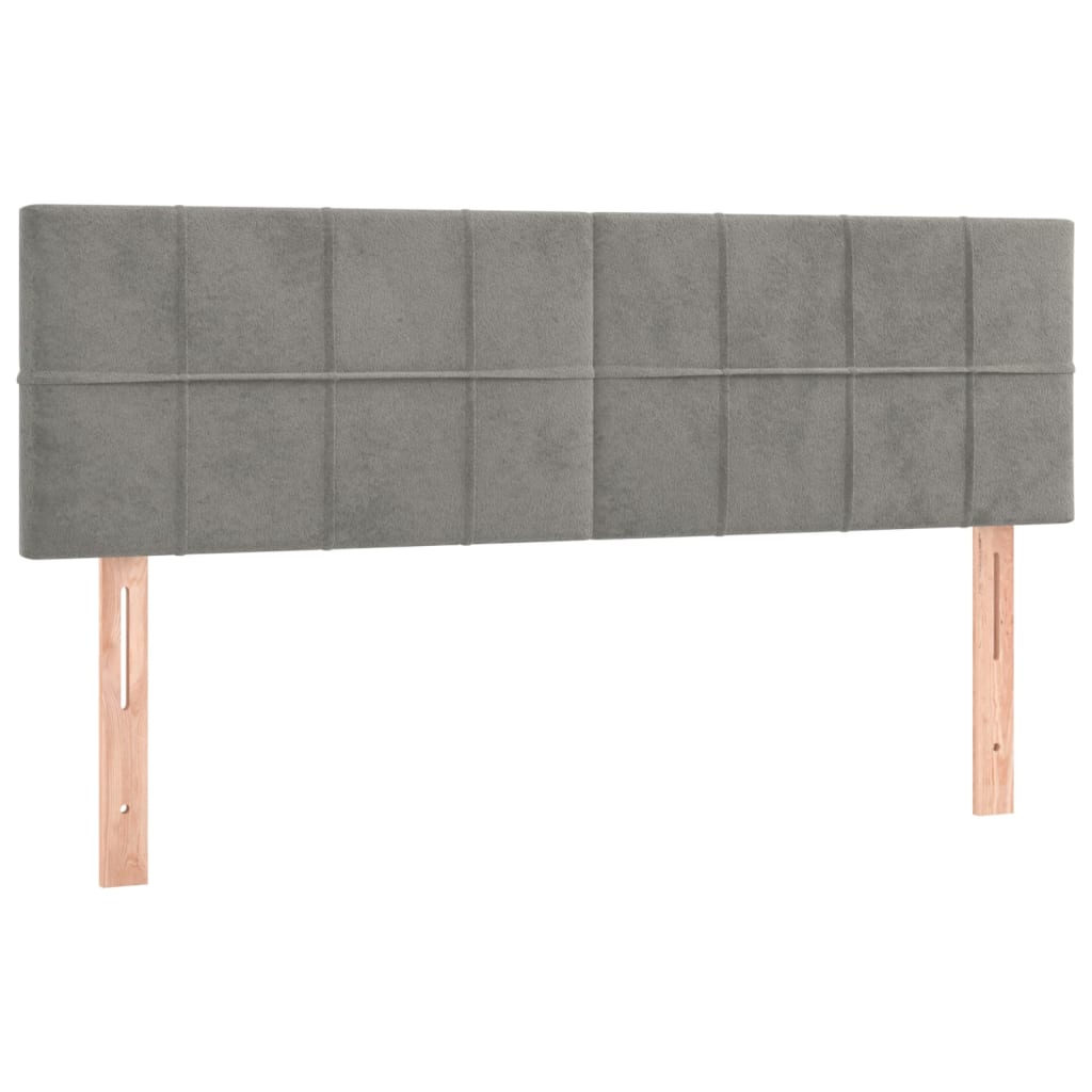 LED uzglavlje svjetlosivo 144x5x78/88 cm baršunasto